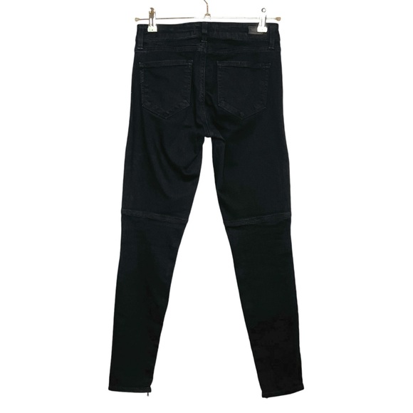PAIGE Demi Skinny Moto Jeans in Black. Size 26 - Picture 3 of 8